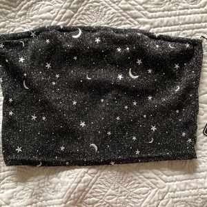 Moon & Stars Sparkly Crop Top! size S Zaful